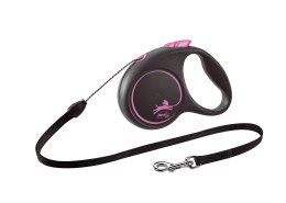 Flexi Smycz Black Design M Linka 5m Do 25kg Różowa